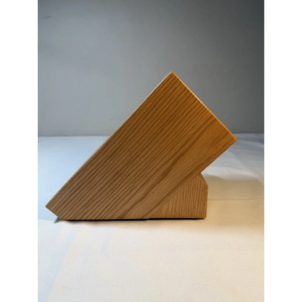 CUTCO Homemaker 18 Slot Gourmet Knife Block Solid Oak Wood Made USA Scissor Slot